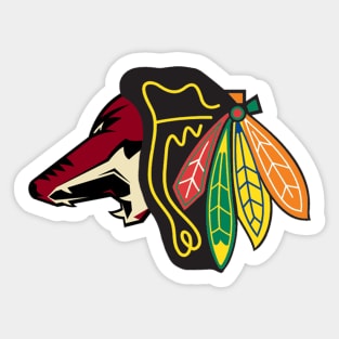 Arizona Blackhawks - Chicago Coyotes Logo Mashup Sticker